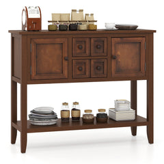 Buffet Sideboard Cabinet with 2 Doors and 2 Drawers-Brown