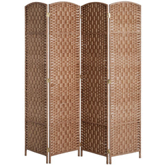 6ft Folding Room Divider, 3 Panel Wall Partition with Wooden Frame for Bedroom, Home Office, Natural