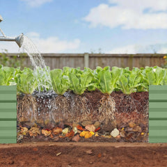 8'x2'x1' Galvanized Raised Bed, Large Elevated Planter Box for Growing Flowers, Herbs and Vegetables, Dark Grey