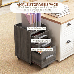 3 Drawer File Cabinet with Lock and Edged Top, Lockable Filing Cabinet on Wheels for Letter and A4 Size, White