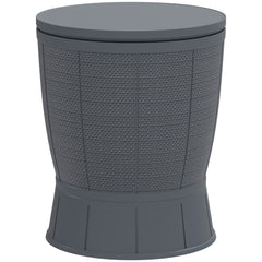 11 Gallon Patio Cooler Side Table, Outdoor Cooler Bar Table with Height Adjustable Top, Drainage Plug, Grey