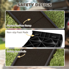 61 Inches Folding Pet Ramp with Frosted Surface, Raised Side Rails, for Cars, SUVs