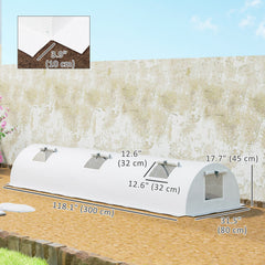 Portable Mini Greenhouse, Tunnel Growing Tent with 5 Mesh Windows and Steel Frame, 7' x 3' x 2', Green