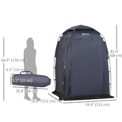 60" x 60" x 82" Shower Tent Extra Wide Changing Room Privacy Portable Camping Shelters with Windows & Floor Mat, Dark Blue