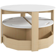 5 Piece Kids Table and Chair Set with Storage for Kids Room, Grey