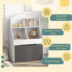 3 Tier Kids Bookcase with Drawer, 2 Storage Compartment, for Nursery, Playroom, Bedroom, Classroom, White