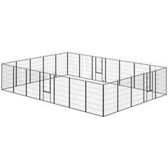24 Panel 31.5" Height Heavy Duty Dog Playpen for Small Medium Dogs, Grey