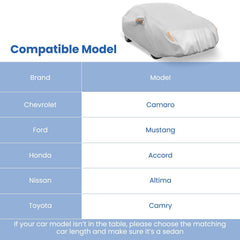 Car Cover for Automobiles 193 Inch Rain Sun UV Protection Universal Fit Sedan Chevrolet Ford Nissan