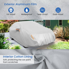 Car Cover for Automobiles 193 Inch Rain Sun UV Protection Universal Fit Sedan Chevrolet Ford Nissan