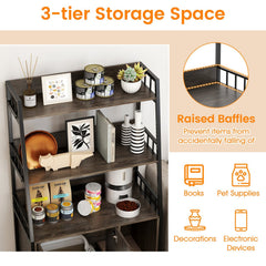 Cat Litter Box Enclosure with Storage Shelves and Scratching Pad-Gray