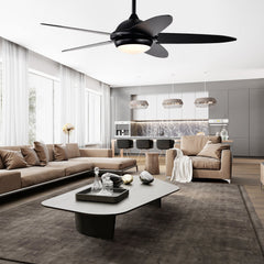 Ceiling Fan with Lights and 3 Lighting Colors-Black