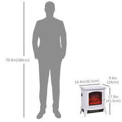 Electric Fireplace Heater, Freestanding Fireplace Stove with Realistic Flame Effect, Overheat Safety Protection, 750W/1500W, Black