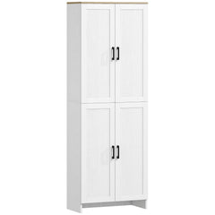 67" 4-Door Kitchen Pantry Cabinet, Freestanding Storage Cabinet Cupboard with Adjustable Shelves, Black