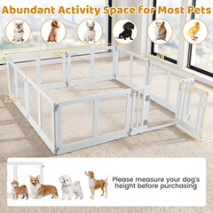 Clear Plastic Dog Playpen with Secure Locking Door-8 Panel