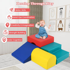 Climb and Crawl Foam Block Play Set for Infant Baby-Red