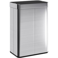 14.5 Gal (55 L) Sensor Can, Garbage Can with Soft-Close Butterfly Lid, Fingerprint-Proof Stainless Steel, Silver