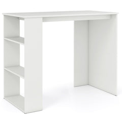 Computer Desk with Bookshelf for Small Space-White