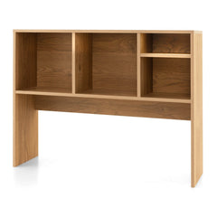 Desktop Bookshelf Hutch 37 Inch with 4 Cubbies and Open Back Compartment, Natural