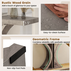 Console Table 39.5 Inch Rectangular Entryway Table with Geometric Frame-Gray