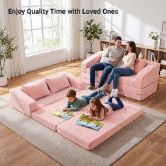 Pink Corduroy Sleeper Loveseat, 61 in Sofa that Unfolds to a 61 by 85 in Foam Bed, Washable Covers