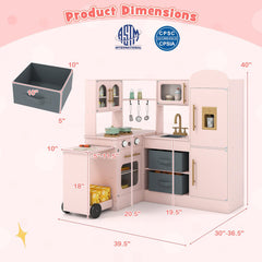 Corner Kitchen with Lights and Sounds for Kids Ages 3+-Pink