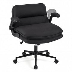 Criss Cross Chair on Wheels with Flip-up Arms Adjustable Height-Gray