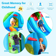 Crocodile Inflatable Water Park with Two Slides, Hiding Tunnel and Blower Included