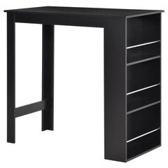 Bar Table Counter Height Dining Table with 3 Storage Shelves for Kitchen, Dining Room, Living Room, Natural