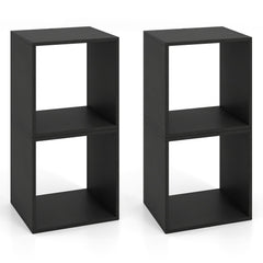 Cube Storage Organizer Set of 2 for Living Room Bedroom Study-Black