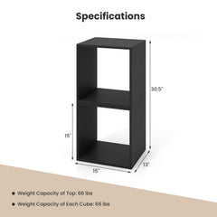 Cube Storage Organizer Set of 2 for Living Room Bedroom Study-Black