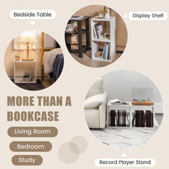 White Cube Storage Organizer, Set of 2 Stackable Open Cubes with Wooden Dowels