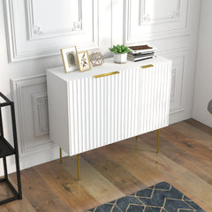 Modern Storage Cabinet Sideboard Buffet Cabinet with Gold Legs for Living Room Dining Room Hallway Black