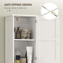 67" Tall Bathroom Cabinet, Narrow Bathroom Storage Cabinet with Drawer, Barn Doors and Adjustable Shelves, Black