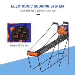 Basketball Hoop Arcade Game with Electronic Score Board for 1 to 2 Players, Black