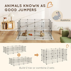 Pet Playpen, DIY Cage House for Small Animals, Guinea Pigs, Hedgehogs, Black
