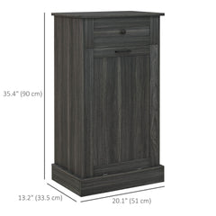 Kitchen Tilt Out Trash Bin Cabinet, Free Standing Recycling Cabinet, Trash Can Holder with Drawer, White