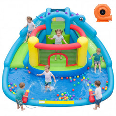 Dinosaur Themed Inflatable Bounce House and Water Park with 860W Air Blower