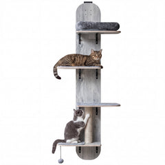 Grey Over the Door Cat Climber with a Jute Post and Washable Pads
