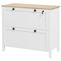 2 Drawer File Cabinet, Lockable Filing Cabinet with Adjustable Hanging Bar for Letter, A4 and Legal Size, Black