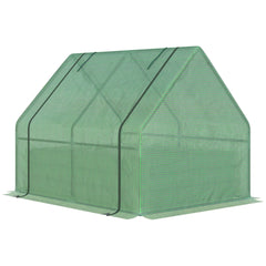 Steel Outdoor Raised Garden Bed with Greenhouse,Cover, Roll Up Door, Dual Use, 50"x37.4"x36.2", Green