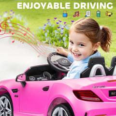 12V Ride On Car with Parent Remote Control Two Motors Music Lights Suspension Wheels for 3-6 Years Pink