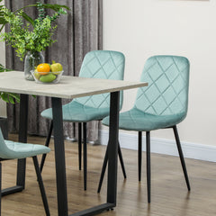 Dining Chairs Set of 4, Upholstered Dining Room Chairs with Steel Legs, Modern Kitchen Chair for Dining Room, Black