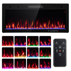 Electric Fireplace 40/50/60 Inches Recessed and Wall Mounted for 2 ft x 6 ft Stud-40 Inches