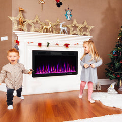 Electric Fireplace 40/50/60 Inches Recessed and Wall Mounted for 2 ft x 6 ft Stud-40 Inches