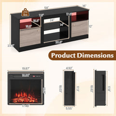 Entertainment Center with Adjustable Shelf & Open Compartment for 65” TVs-Style 1