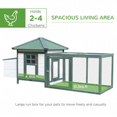 77" Chicken Coop Hen House Rabbit Hutch Poultry Cage Pen Outdoor Backyard with Nesting Box Run Natural