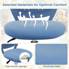 Ergonomic Children Study Chair with Adjustable Height-Blue