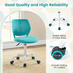 Ergonomic Children Study Chair with Adjustable Height-Turquoise