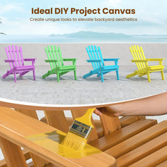 Folding Acacia Wood Oversized Adirondack Chair