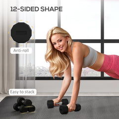 2 x 10lbs Dumbbells Set with Non-Slip Grip, Rubber Covered Weights for Men Women Home Gym Workout